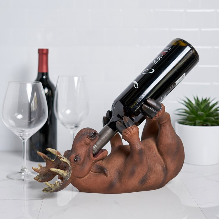 True Mischievous Moose 1 Bottle Tabletop Wine Bottle Rack